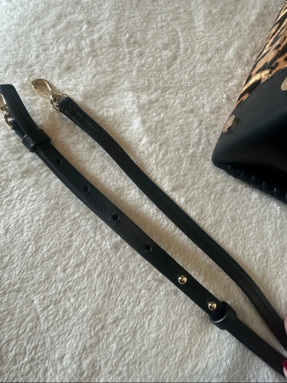 Michael Kors Mercer Leopard Calf Hair Satchel with Black Trim - Picture 8 of 11